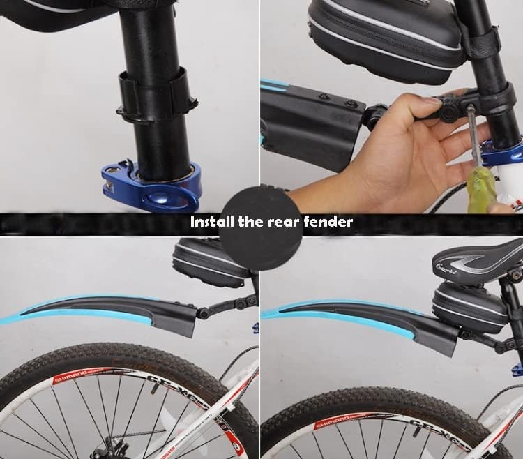 Universal Adjustable Mud Guards for Mountain & Road Bikes - All Black Set