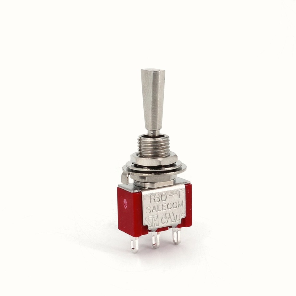 10Pcs T8014B-U Flat Handle 3Pin ON-OFF-MOM One Side Momentary Mini Toggle Switch
