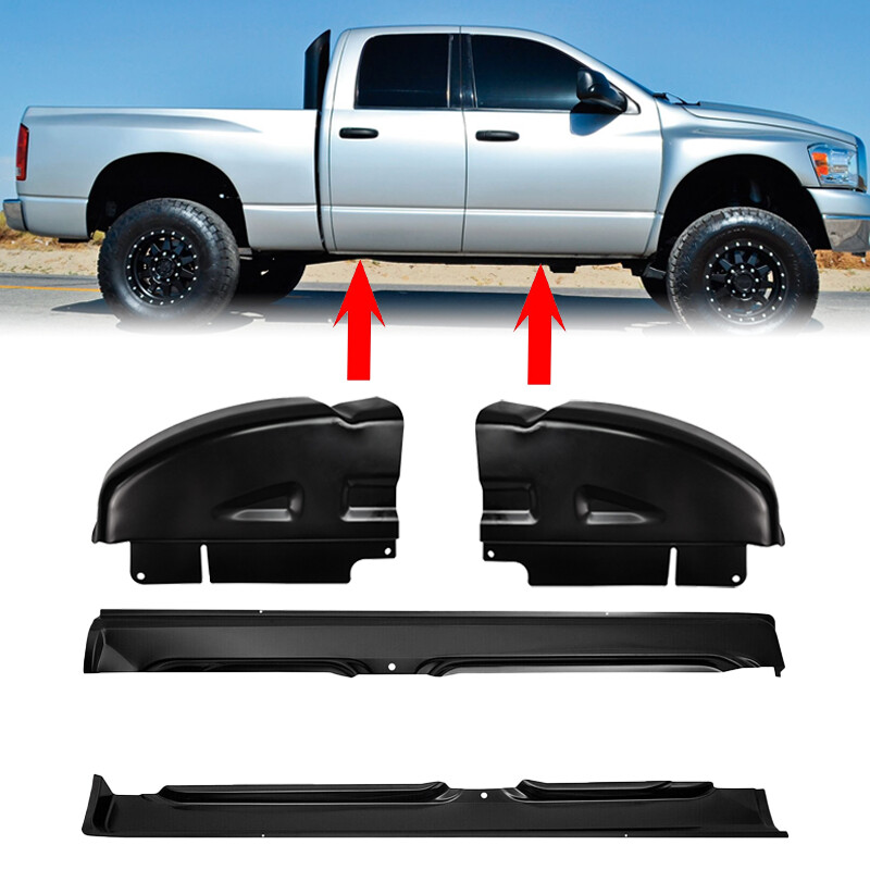 Fit 2002-2008 Dodge Ram Quad Cab 1500 2500 3500 Rocker Panels & Cab Corners 4PCS