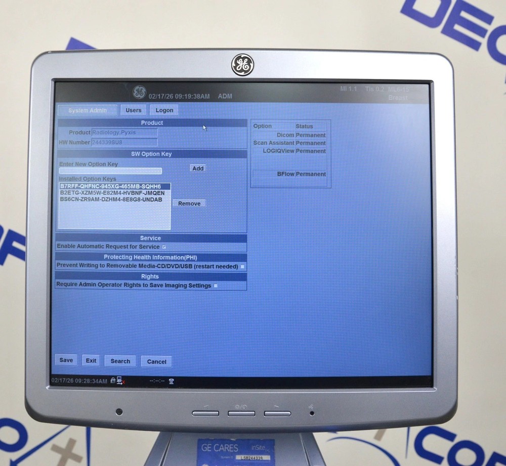 GE Logiq S8 System 2014 w/GE ML6-15-D Wideband Matrix Linear Array