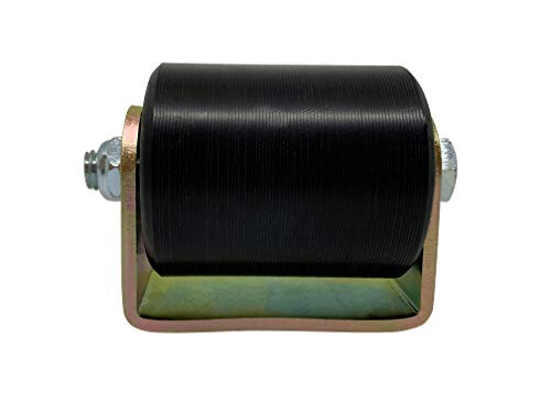 Slide Gate Guide Roller 3" Black Hard Nylon UHMW Rollers with C Bracket 2 Pack