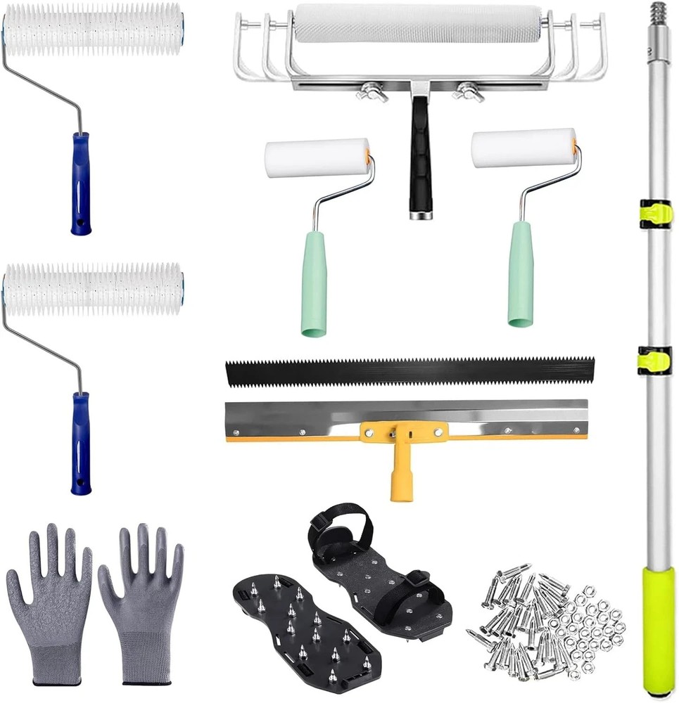 Self-Levelling Cement Tool Kit, Epoxy Floor Kit, Spike Roller for Self Leveling,