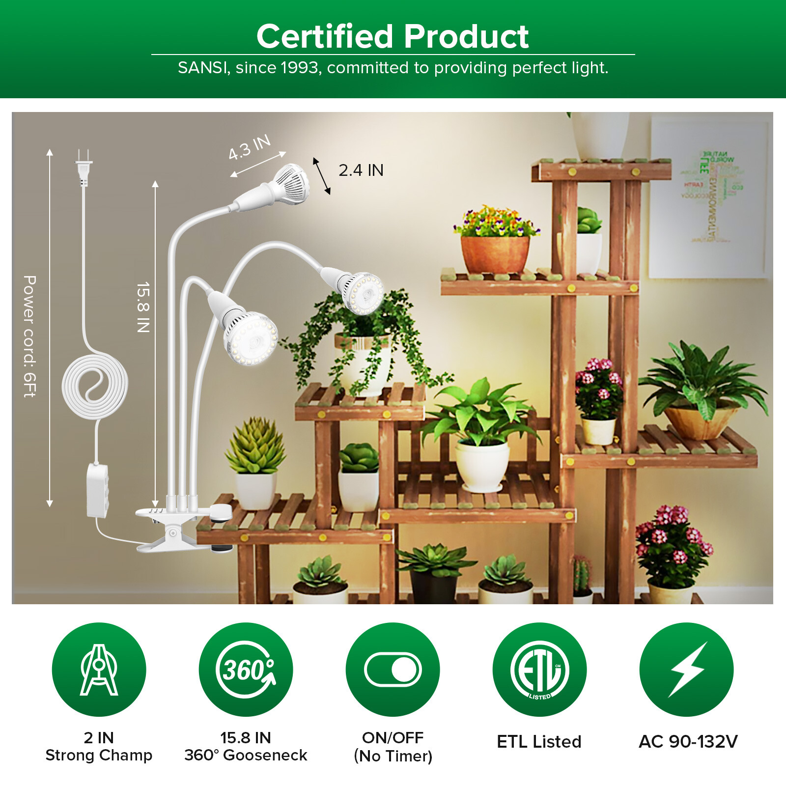 LED Grow Light Plant Growing Lamp Full Spectrum for Indoor Plants Hydroponics