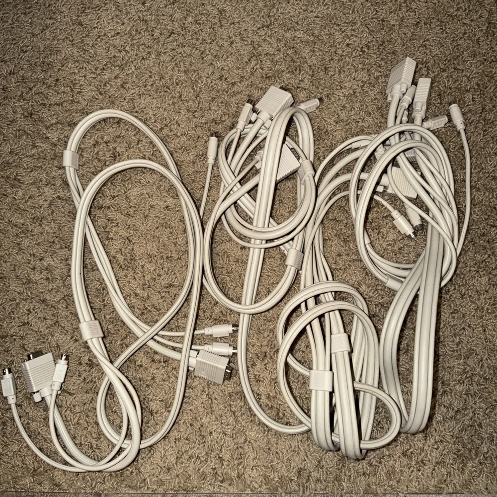 (4) 6 Foot KVM Switch Box Cables VGA & PS/2