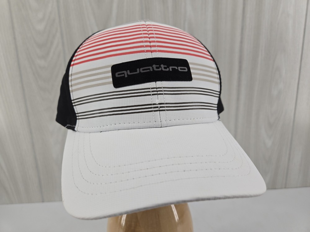 AUDI StrapBack Mesh Trucker Hat Panel Cap Black White