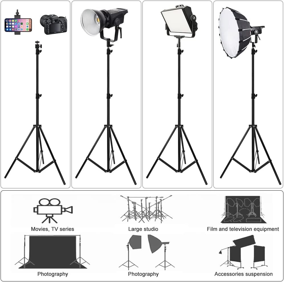 Fodoto Heavy Duty 110"/9 Ft/ 2.8M Aluminum Studio Tripod Stand for Photo/Video