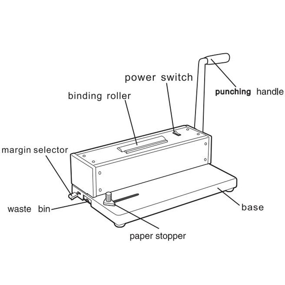 110V Desk Calendar Notebook Maker Plastic Spiral Coil Binding Machine Binder