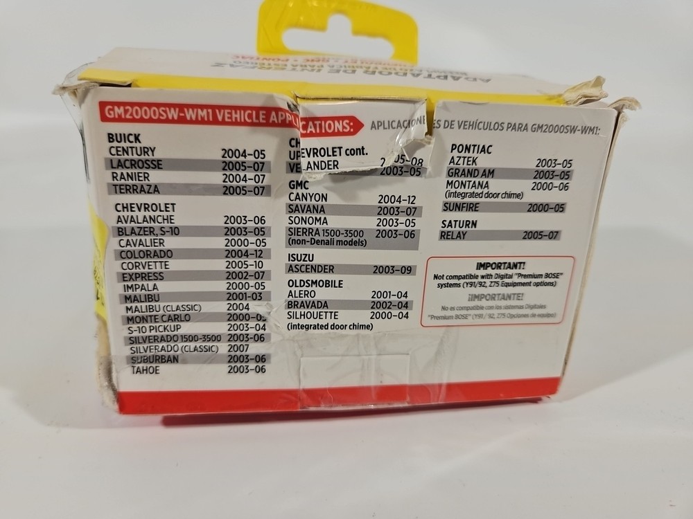 Scosche GM2000SW-WM1 Factory Stereo Replacement Interface Adapter