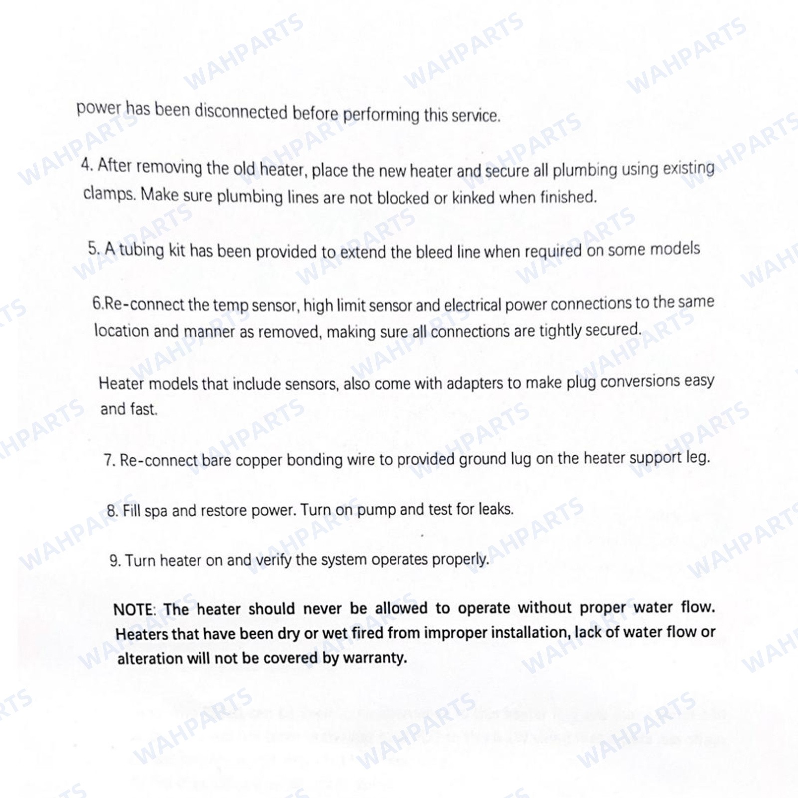 For Hot Spring Tiger River Watkins Limelight 6kW 120V-240V No-Fault Spa Heater