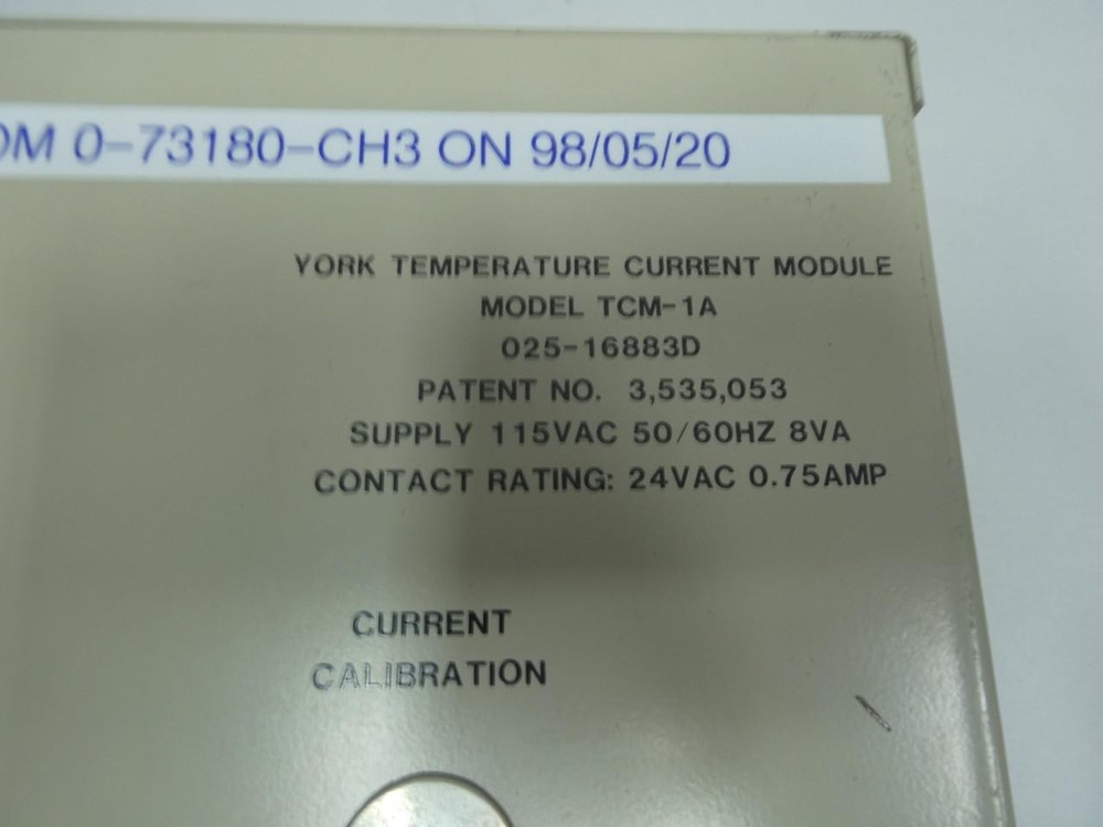 York TCM-1A Temperature Current Module 115v-ac