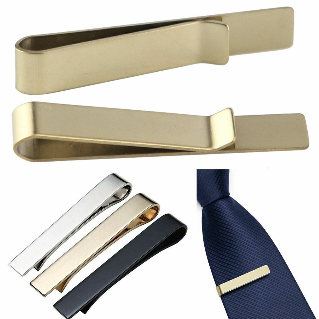 Mens Gentleman Metal Simple Necktie Tie Bar Clasp Clip Clamp Pin Party Wedding