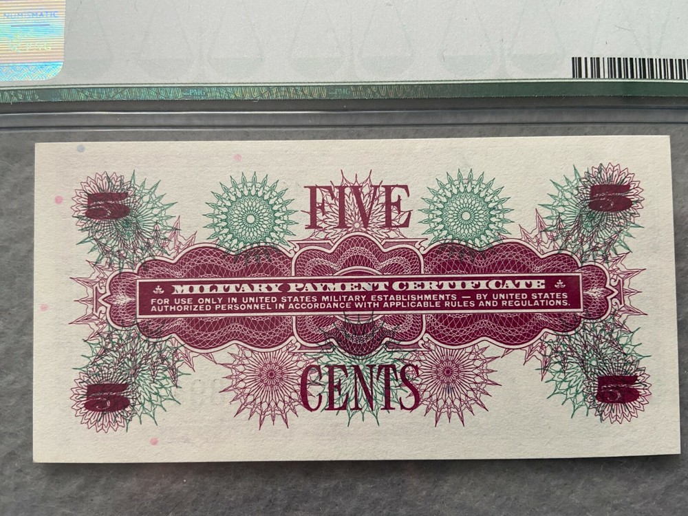 5 Cents Military Payment Certificate PMG Certified