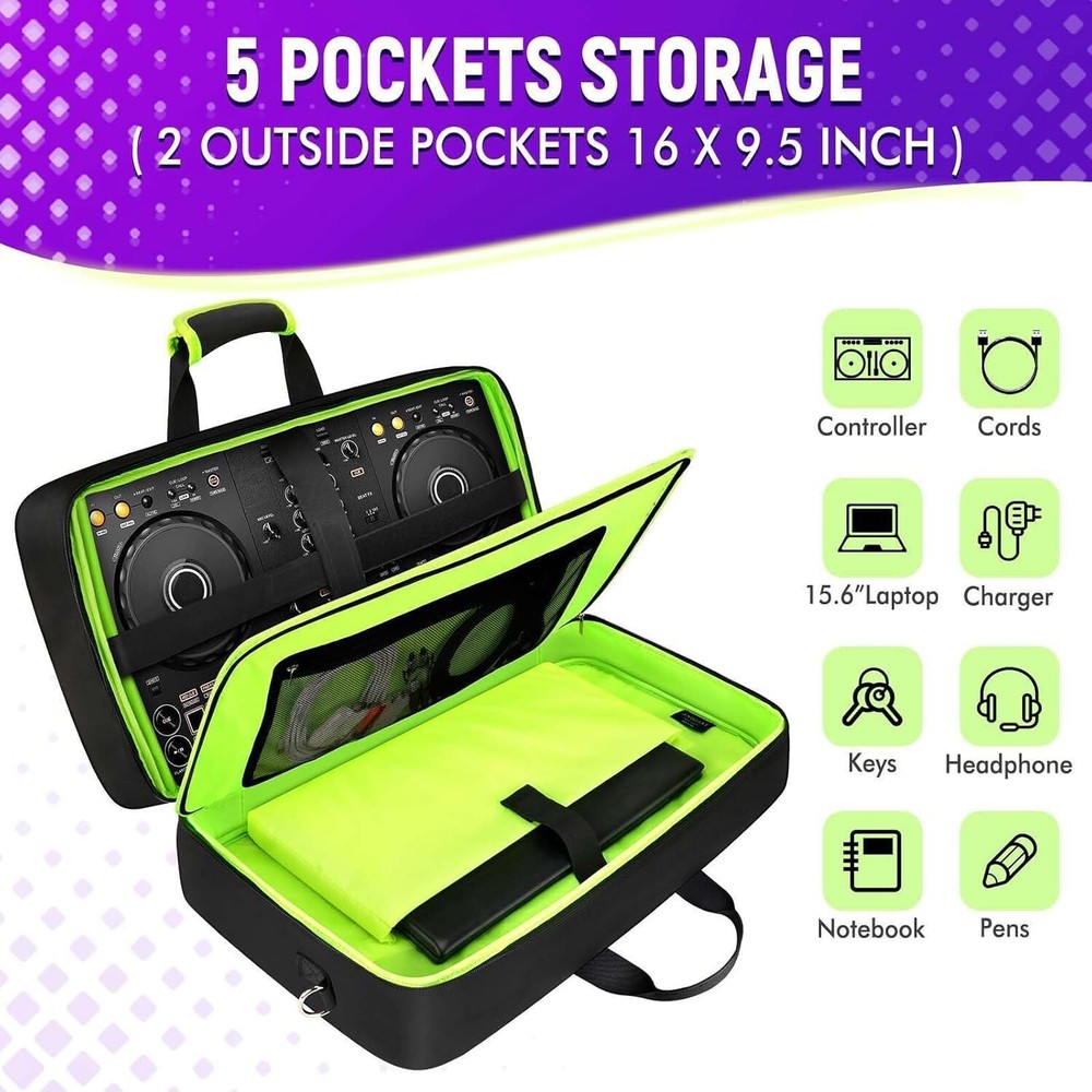 DJ Controller Case for DDJ-FLX4/ DJ 400/ DDJ-REV1, Padded DJ Controller Bag