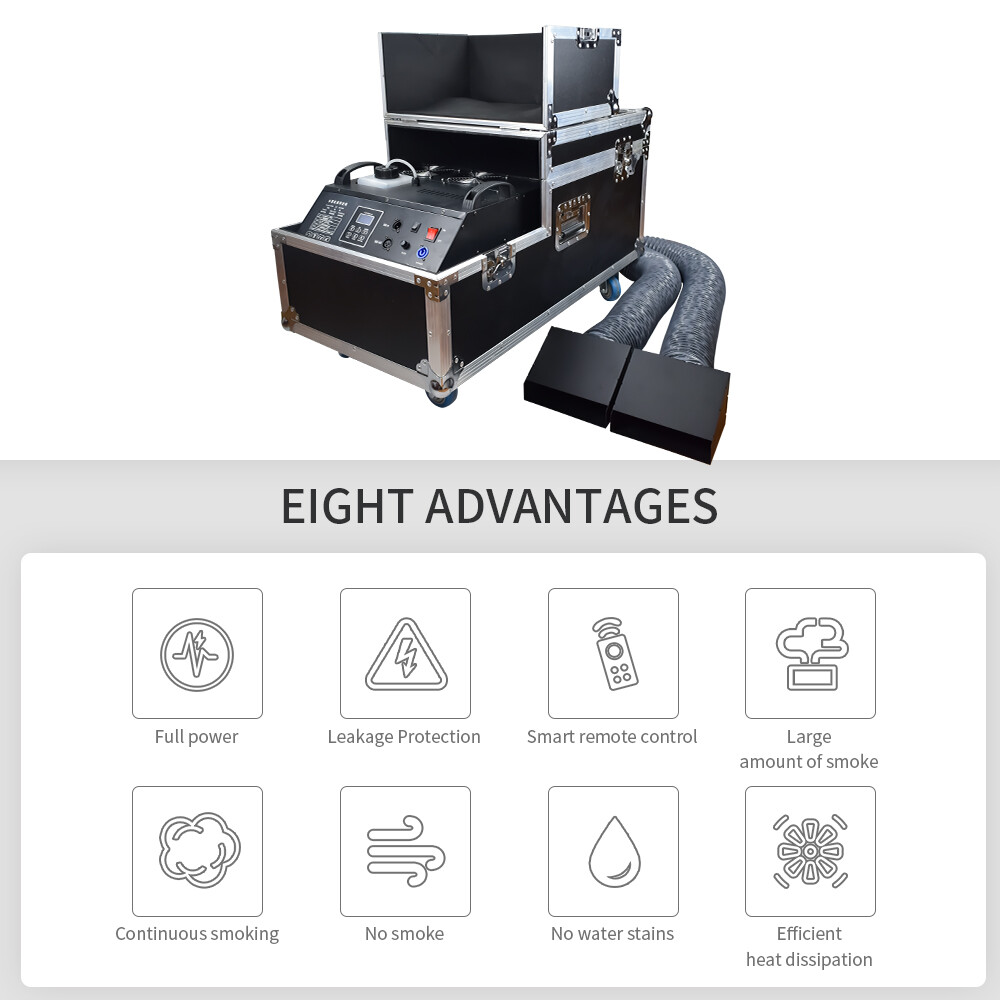 Double Head 3000W Water Based Fog Machine Low Lying Fog Machine Stage Effect