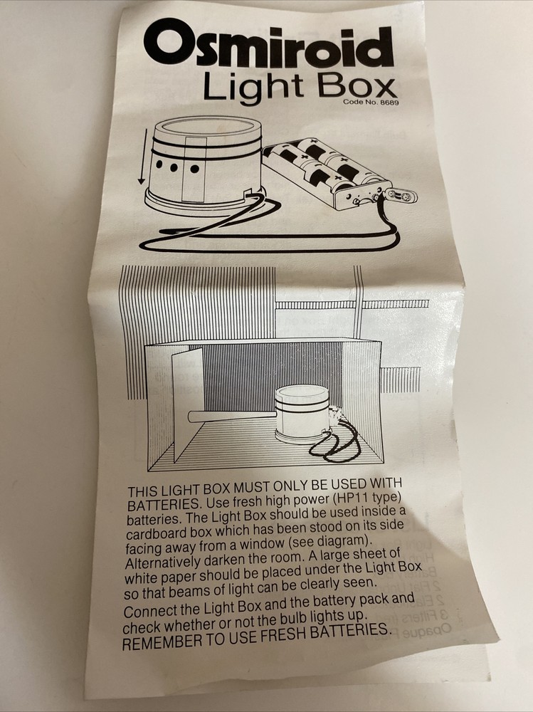 Osmiroid Light Box 8689 Classifying Materials Unused zai
