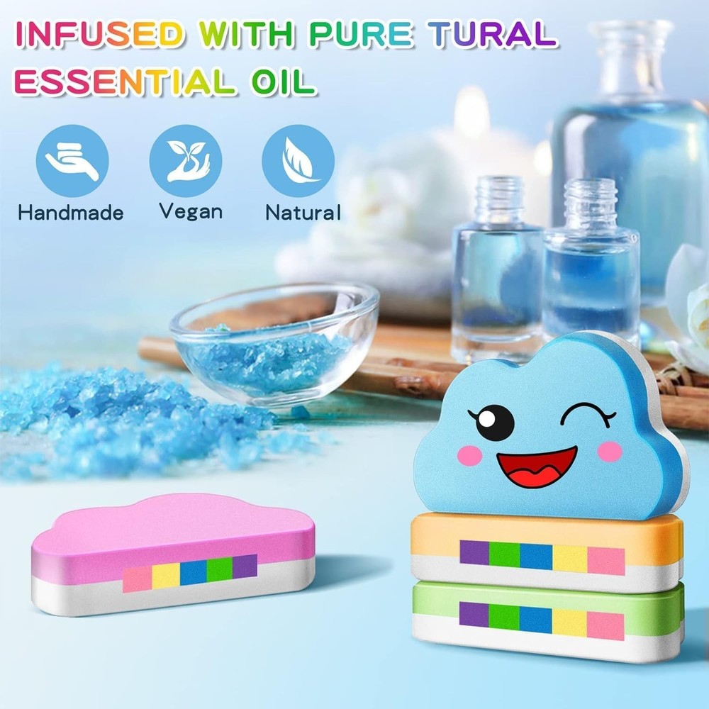 Bath Bombs Set Kids Rainbow 4Pc Handmade Gift Set