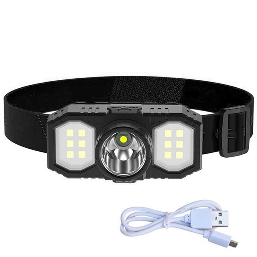 XPE+COB LED Powerful Headlamp USB Rechargeable Camping Head Light Adjustable