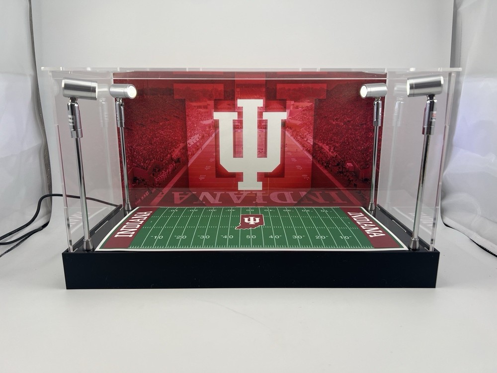 Indiana Hoosiers Custom 2 Mini Helmet Display Case W/ LED Lights