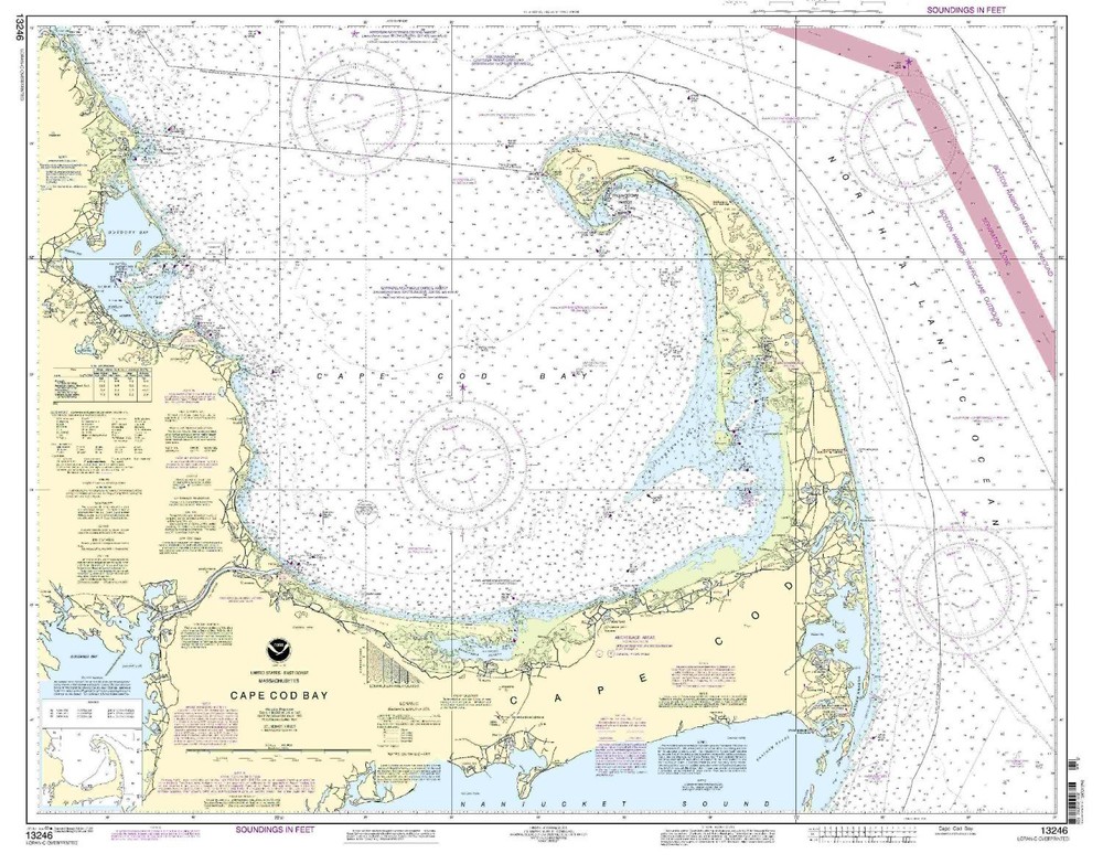 NOAA Chart Cape Cod Bay 40th Edition 13246