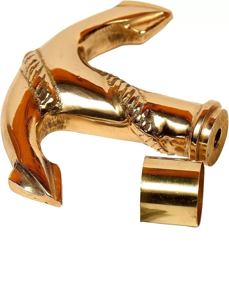 Nautical Solid Brass Anchor Walking Stick Handle anchor head Cane Handle