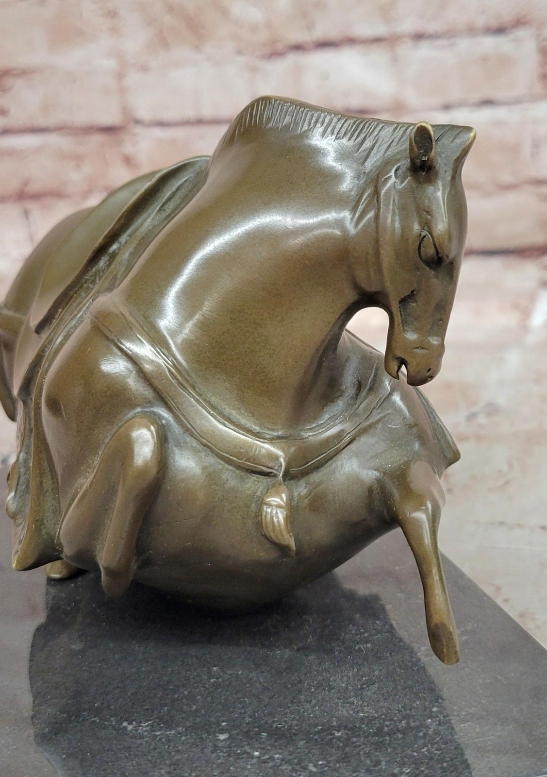 Signed Milo Bronze Chinese Zodiac Tang Horse Fengshui Luck Animal Statue