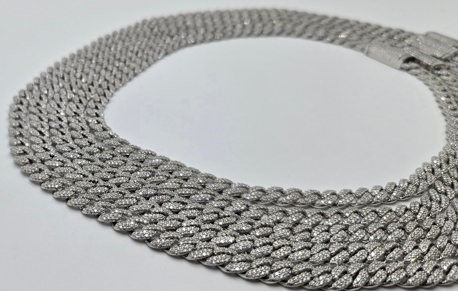 Genuine MOISSANITE Miami Cuban Chain Necklaces 6mm, 925 Sterling Silver, Icey