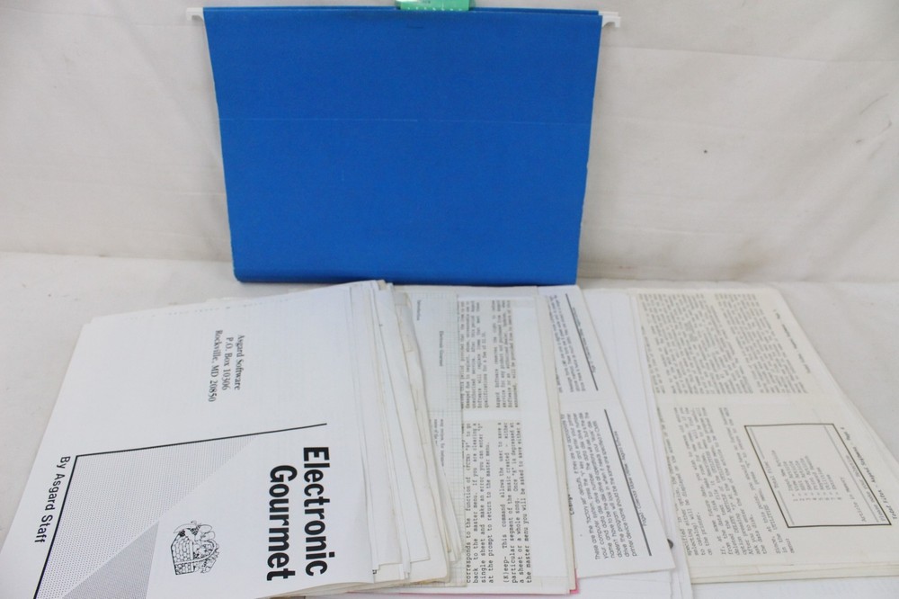 Vintage Computer Asgard Software Original Program Layouts Recipe Writer Gourmet
