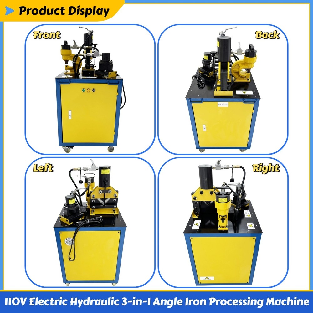110V Electric Hydraulic Punching/Chamfering/Cutting Angle Iron Processing Machin