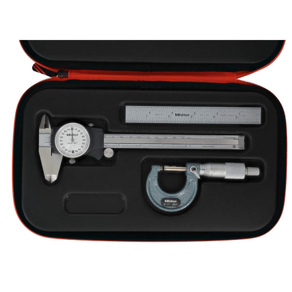 MITUTOYO  Precision Measuring Tool Kit,0" to 1" 832F48