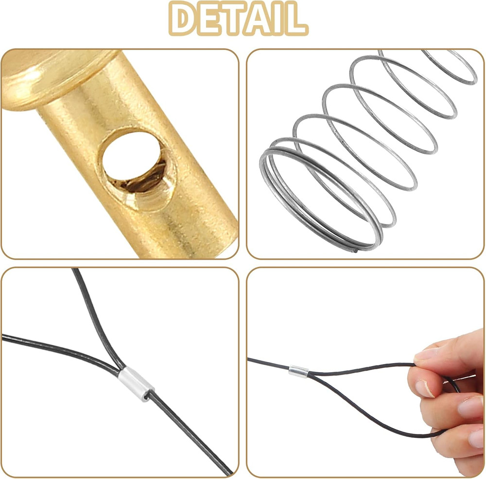 2 Sets Gate Latch Cable Pull, Black Spring with Adjustable Door Latch Gate Opene