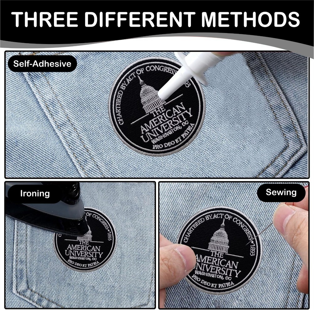 The American University Logo Iron On Patch - Sew Patch - Embroidered Patch