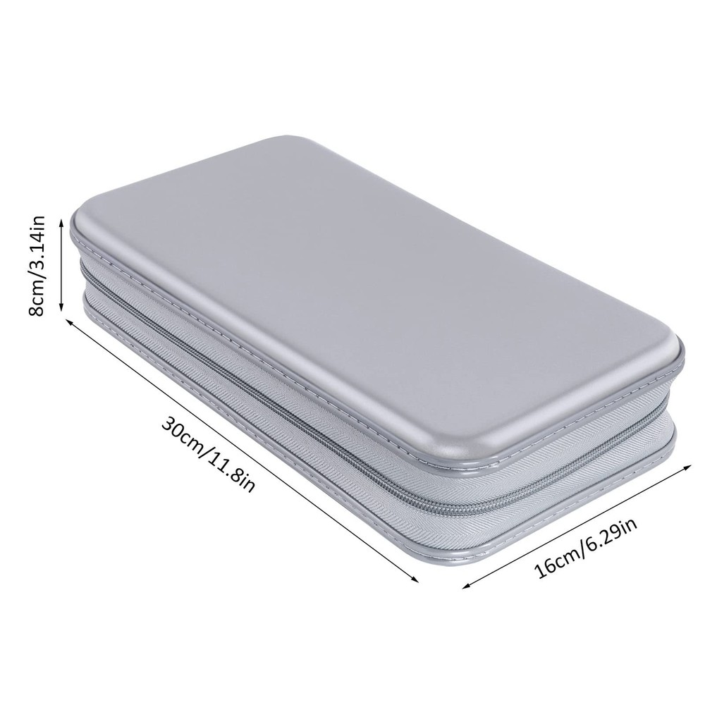 Siveit CD Case Holder, 80 Capacity CD/DVD Holders 80 Capacity, Silver