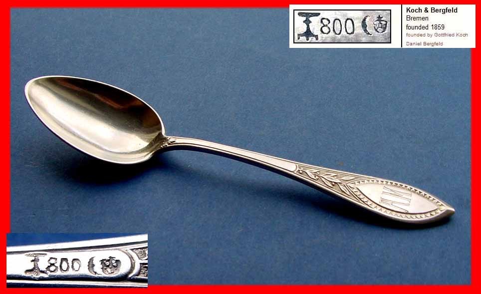 1. Solid Spoon by Koch & Bergfeld, 800 Silver D851