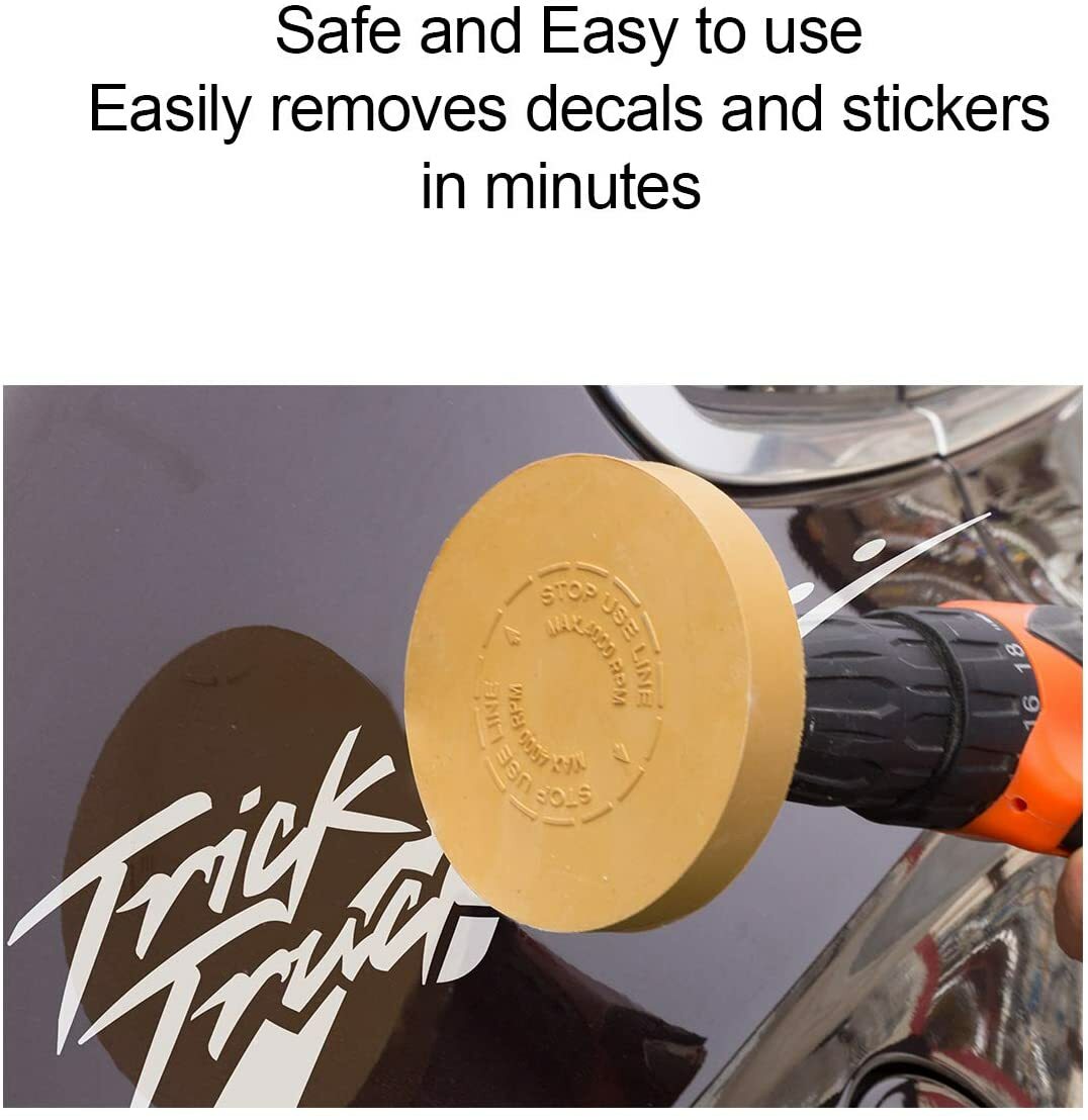 Car Decal Remover Rubber Eraser Wheel Tool for Drill Adhesive Pinstripe Sticker