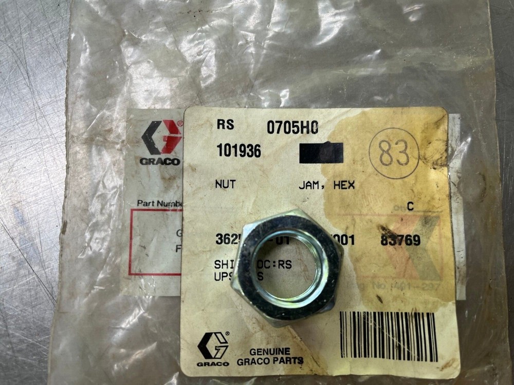 101936  OEM Graco  HEX JAM NUT   for Graco Pumps & Sprayers