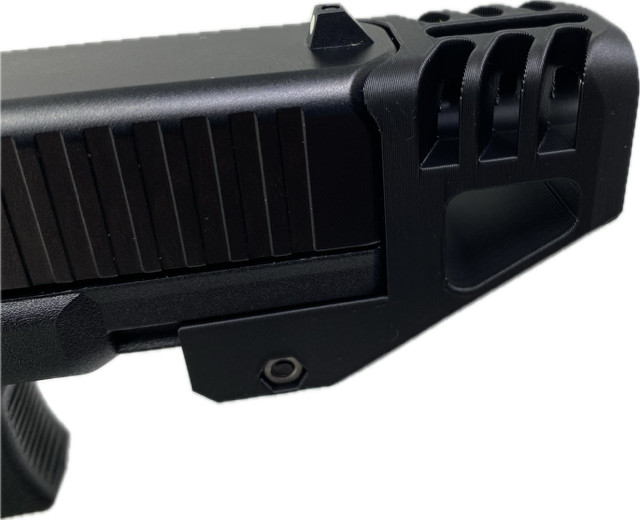 3D Printed Frame Mounted (PLA+) Muzzle Compensator for Glock G19 Airsoft or BB