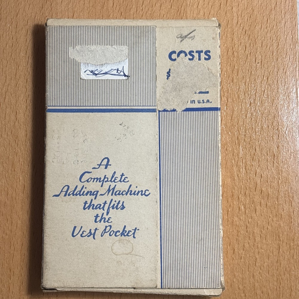 Vintage Ve-Po-Ad "Little Wizard" Adding Machine COMPLETE SET w/ Box & Hard Case