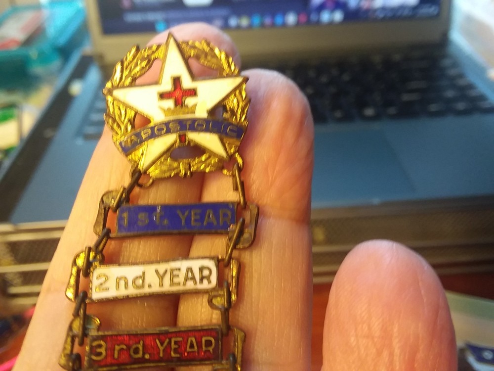Antique 7th Year Apostolic Pin