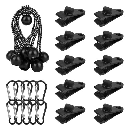Heavy Duty Lock Grip Tarp Clips Set, Adjustable Tarp Tie Downs Clamps and