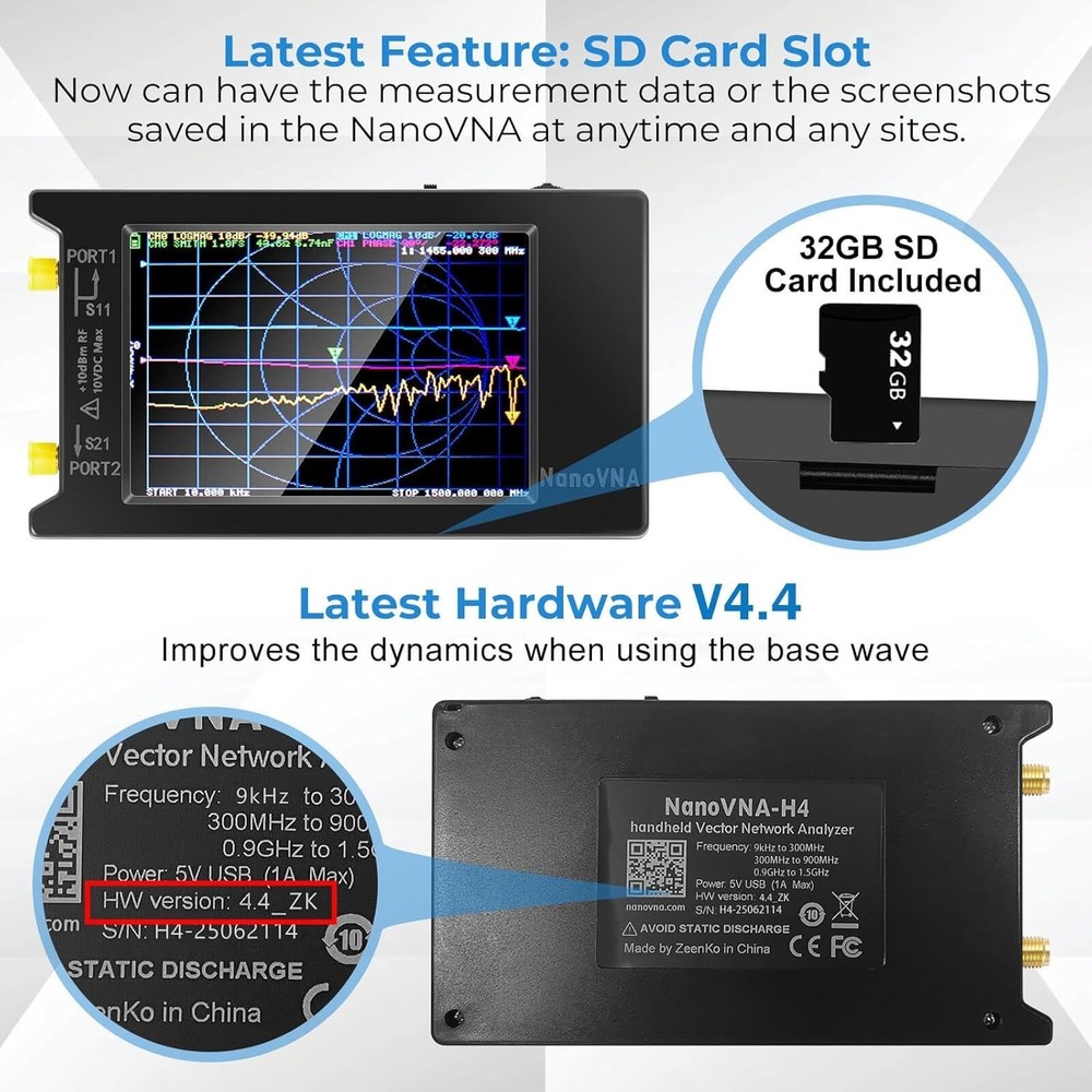 VNA Antenna Analyzer 1.5GHz Touchscreen