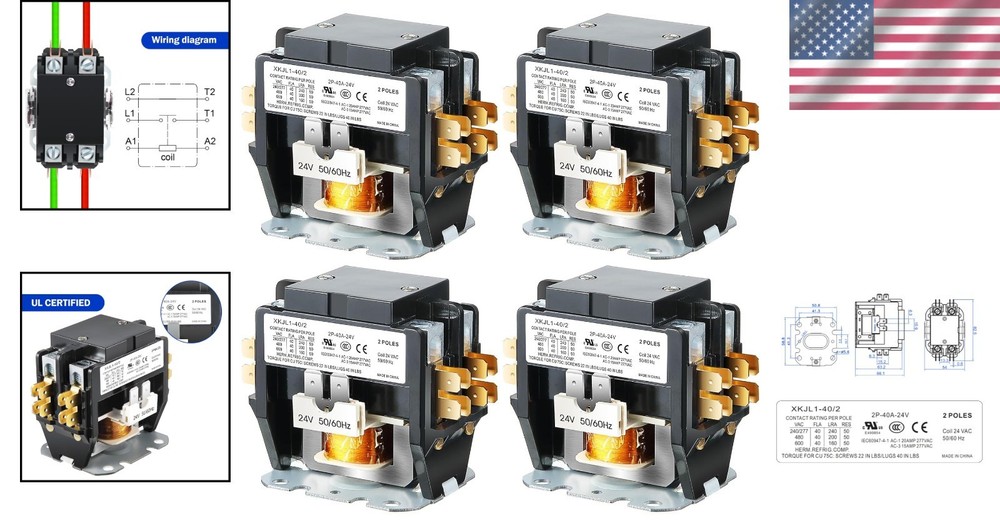 Certified HVAC 2 Pole Contactor (4 Pcs)