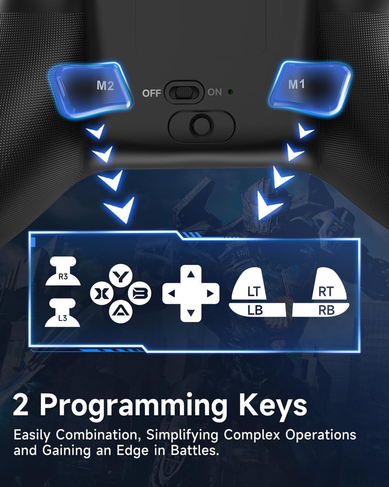 X15 Wireless Gamepad for PC, Switch & Android - RGB, Ergonomic & Customizable