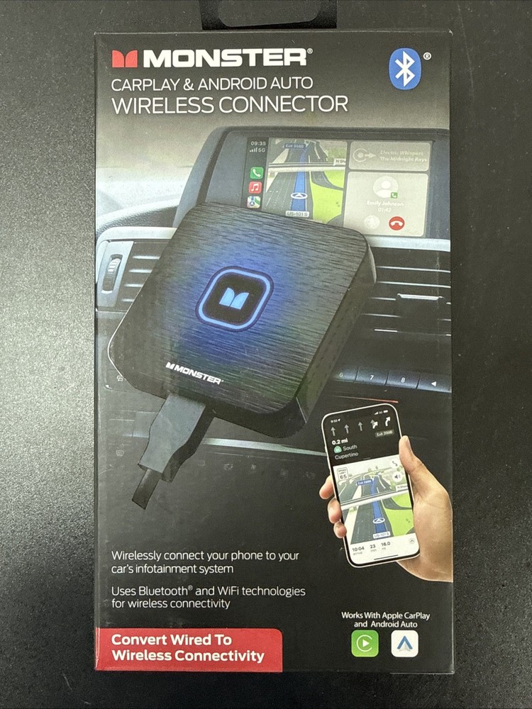 Monster CarPlay Android Auto Wireless Connector MBA2-1014-BLK S7
