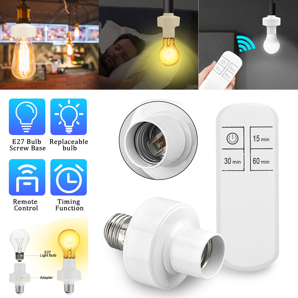 Wireless Remote Control E27 Lamp Holder Light Bulb Cap Socket Switch Screw Kit