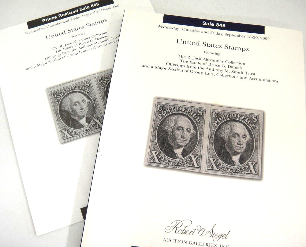 Siegel Stamp Auction Catalog 2002 w Prices Realized Bruce Daniels Estate #848