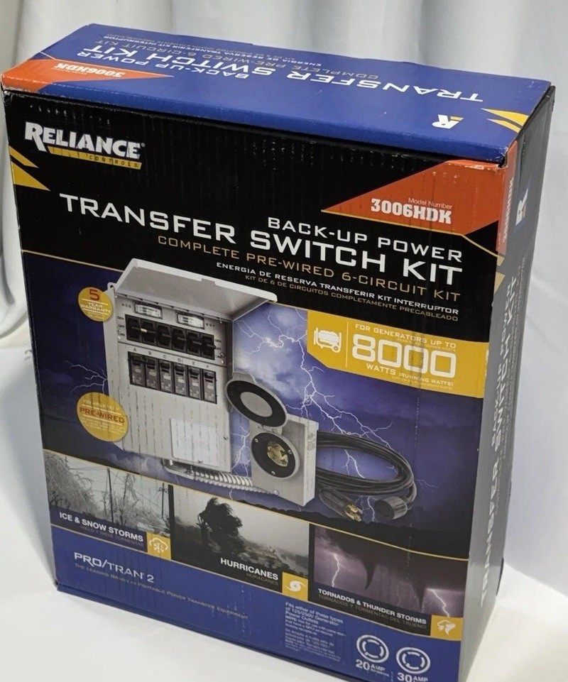Reliance Controls Backup Power Transfer Switch Kit 3006HDK