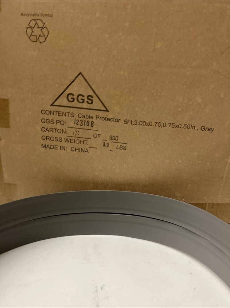 4Cek5 Cable Protector,1 Channel,Gray,5 Ft. L