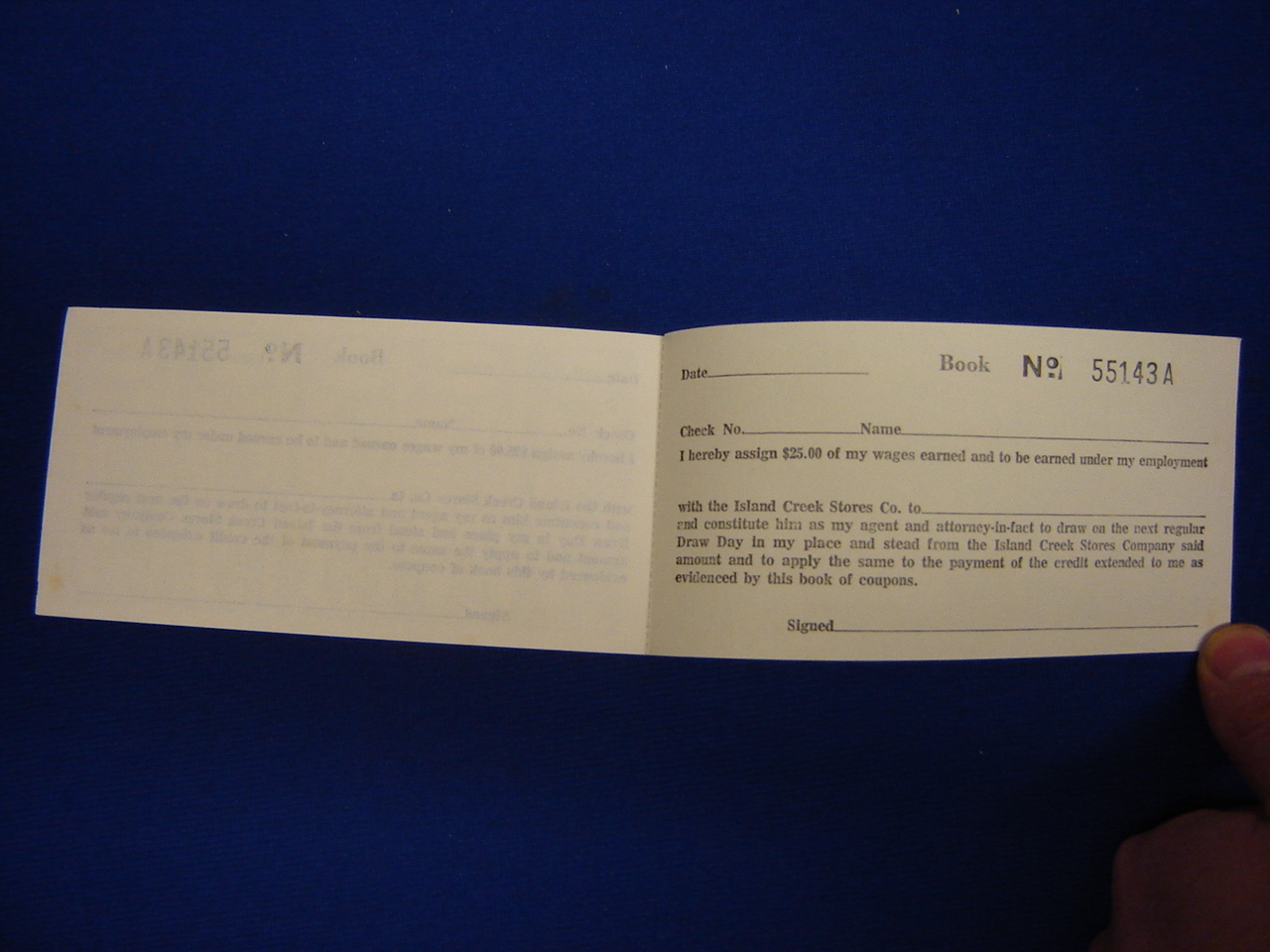 lot of 5 $25.00 Island Creek Company Store coal mine scrip coupons uncirculated