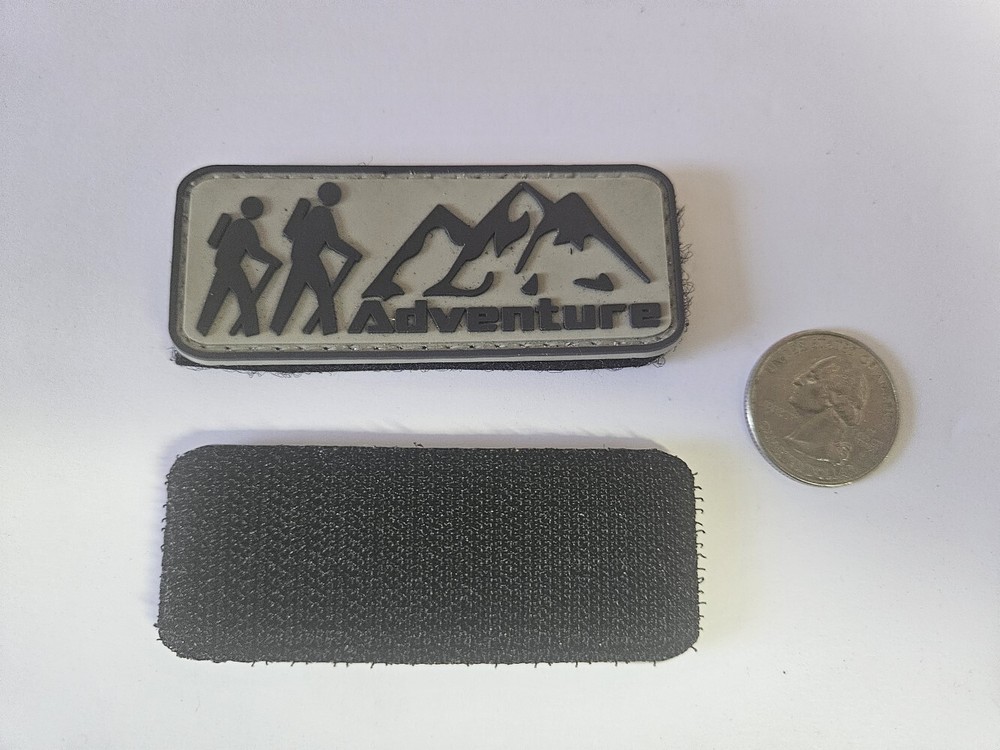 "ADVENTURE" pvc moral patch w/ hook backing