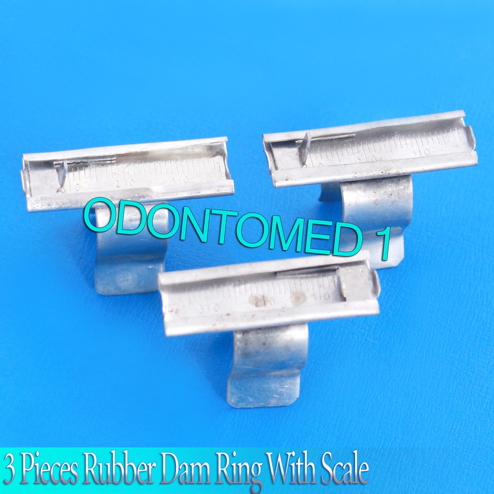 3 Endodontic Rubber Dam Ring With Scale Dental Instruments